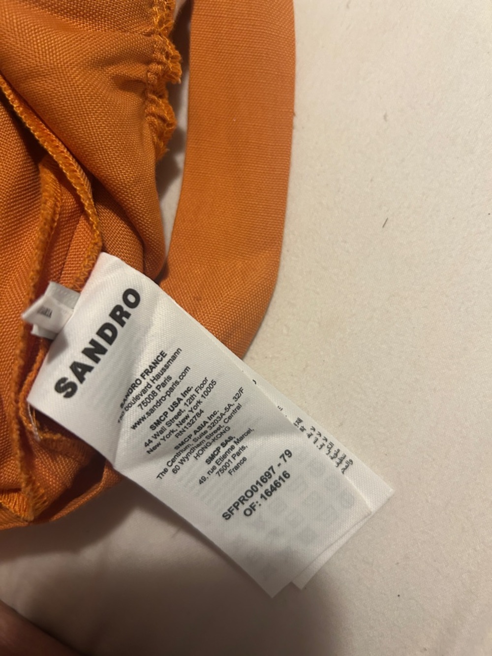 Sandro Orange Cross-Back Dress with Button Front - Picture 8 of 8